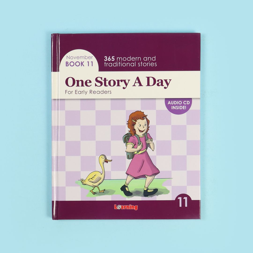 كتاب 11 من مجموعة One Story a Day للأطفال  كتاب مع أقراص صوتية تحتوي على 365 قصة باللغة الإنجليزية