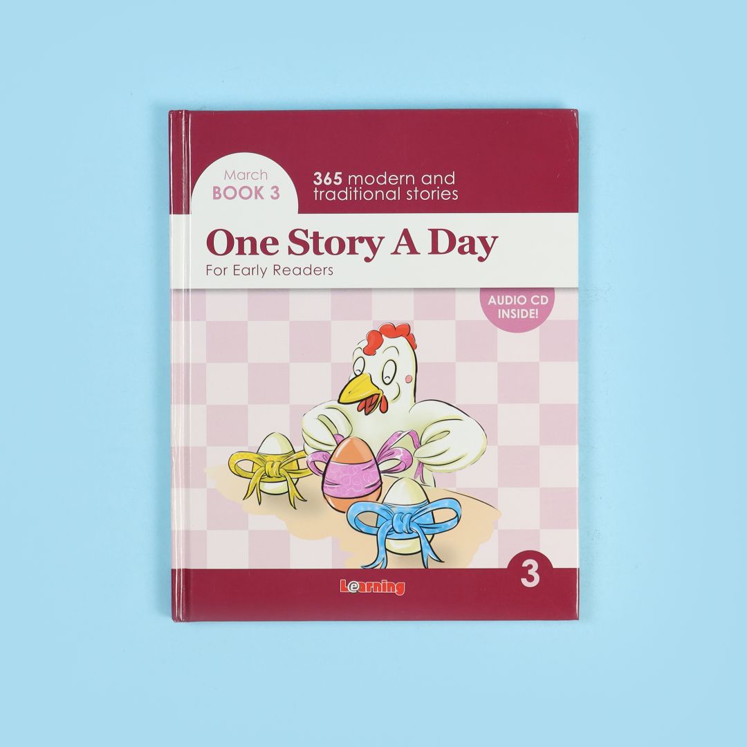 كتاب 3 من مجموعة One Story a Day للأطفال  كتاب مع أقراص صوتية تحتوي على 365 قصة باللغة الإنجليزية