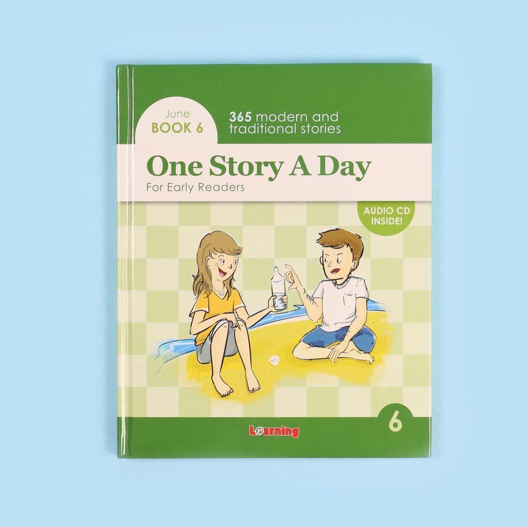 كتاب 6 من مجموعة One Story a Day للأطفال  كتاب مع أقراص صوتية تحتوي على 365 قصة باللغة الإنجليزية
