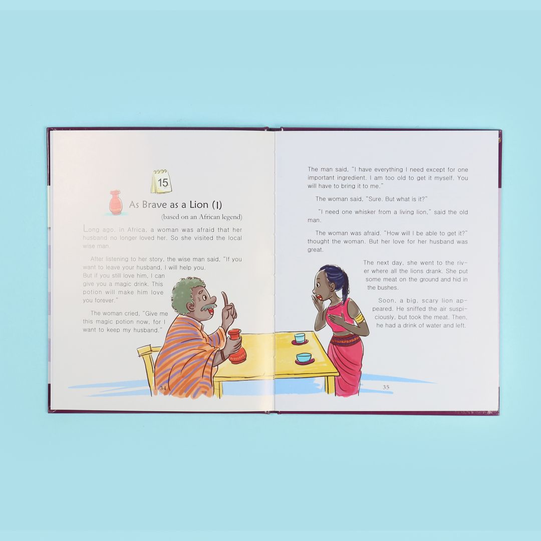 صفحات 1 من كتاب من مجموعة One Story a Day للأطفال  كتاب مع أقراص صوتية تحتوي على 365 قصة باللغة الإنجليزية